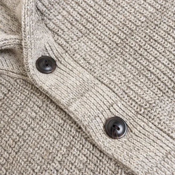 Polo Ralph Lauren Shawl Collar Cardigan Beige Large - Picture 8 of 12